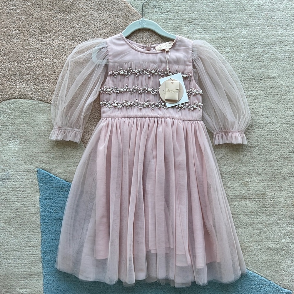 Tutu Du Monde pink tulle dress with beads.